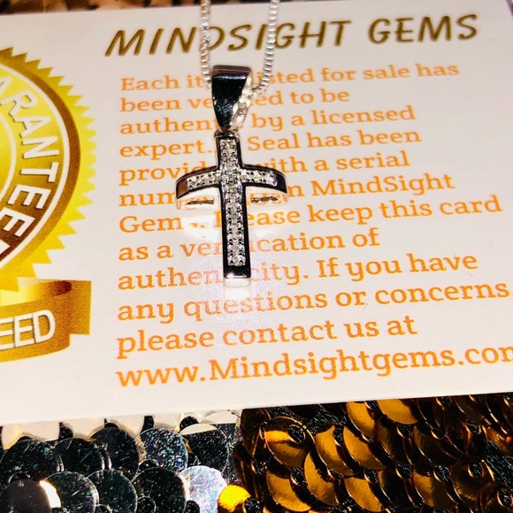 Natural Genuine Real Diamond Cross pendant w/ free chain HUGE CHRISTMAS SALE WOW - Picture 5 of 8